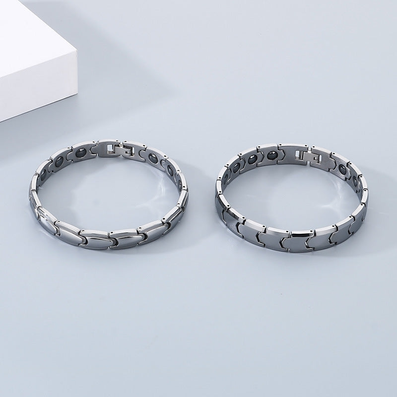 Removable Magnet Stone Bracelet For Men Tungsten Steel