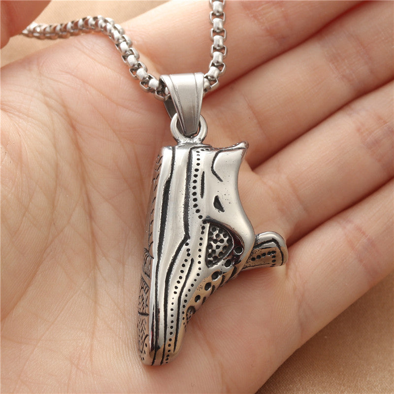 Personalized Punk Titanium Steel Sports Pendant Necklace for Men - Retro Trendy Fitness Jewelry