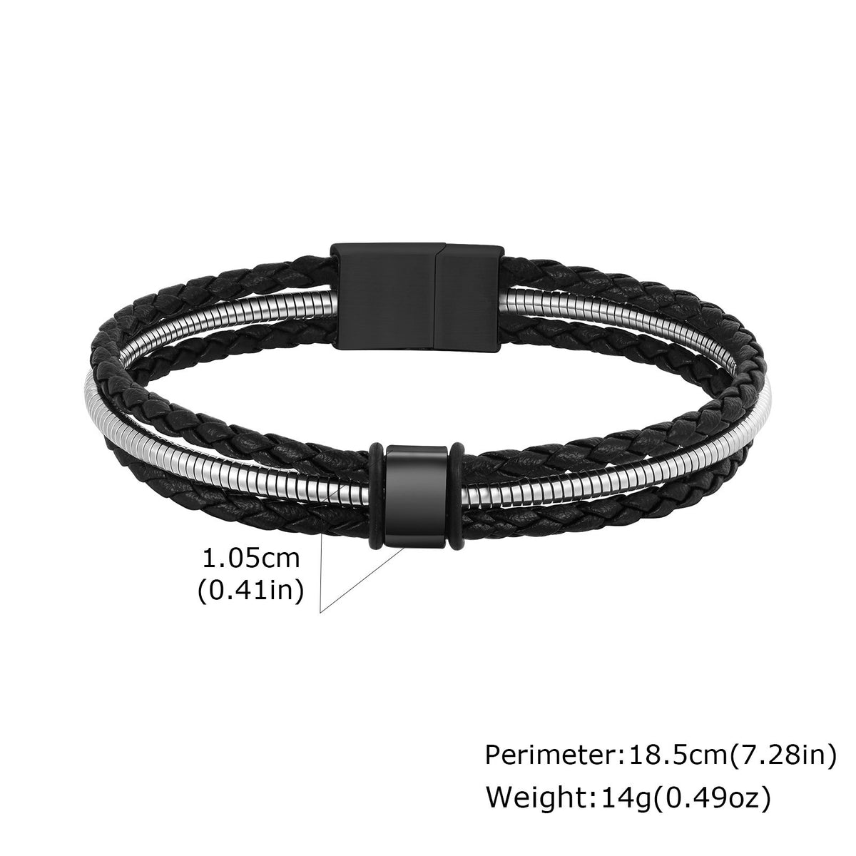 Vintage Black Stainless Steel Bracelet for Men