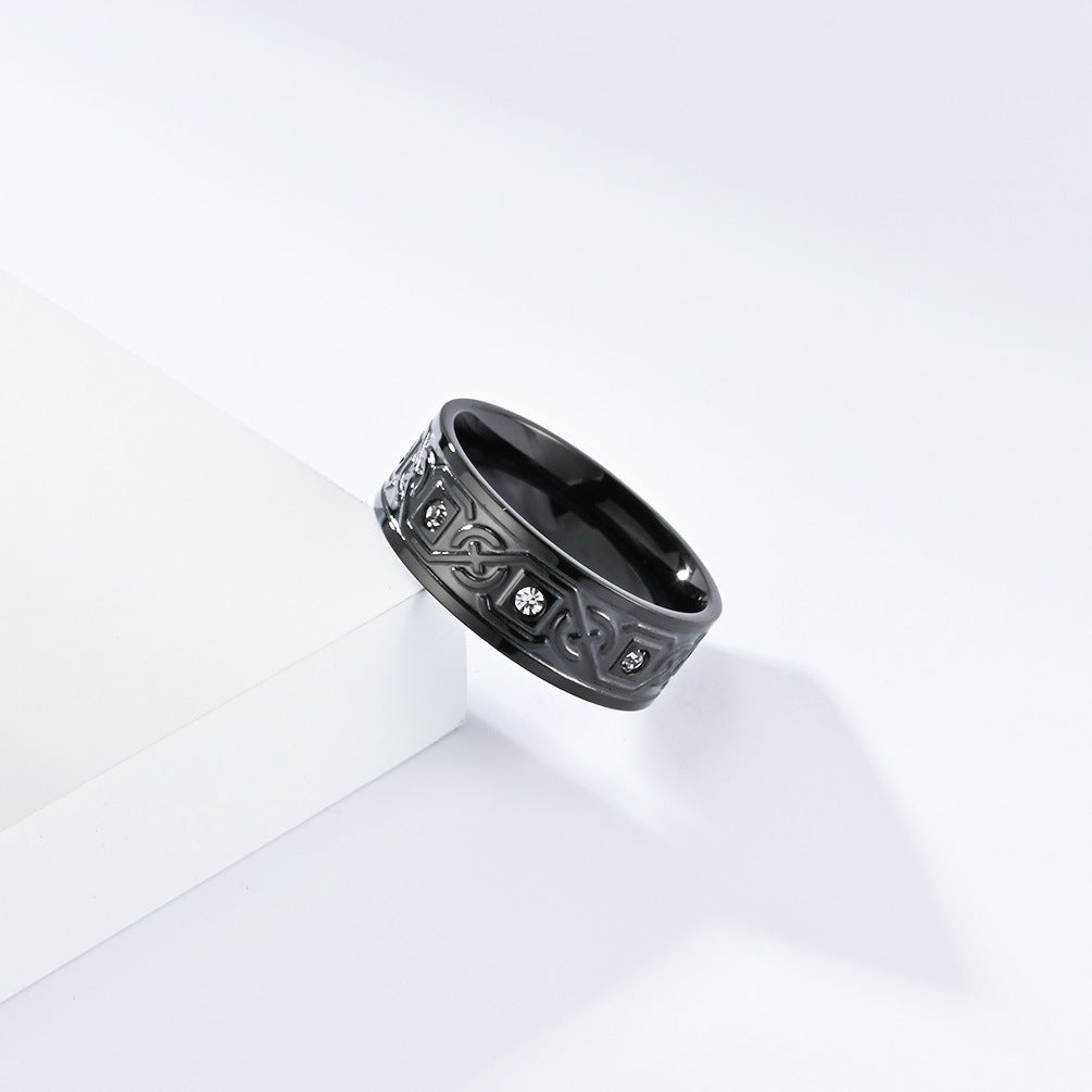 Cross-Border Nordic Style Celtic Knot Titanium Steel Ring