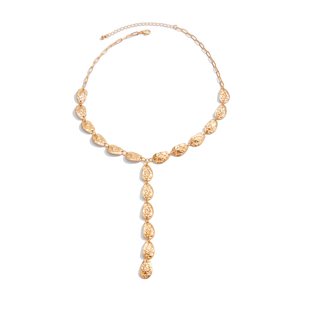 Hammered Irregular Y-Shaped Necklace