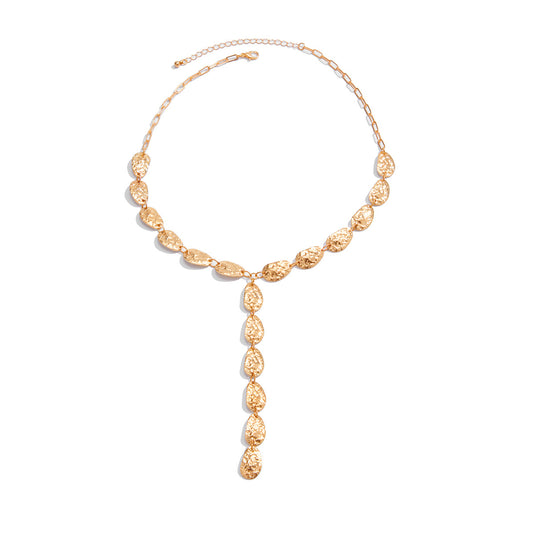 Hammered Irregular Y-Shaped Necklace