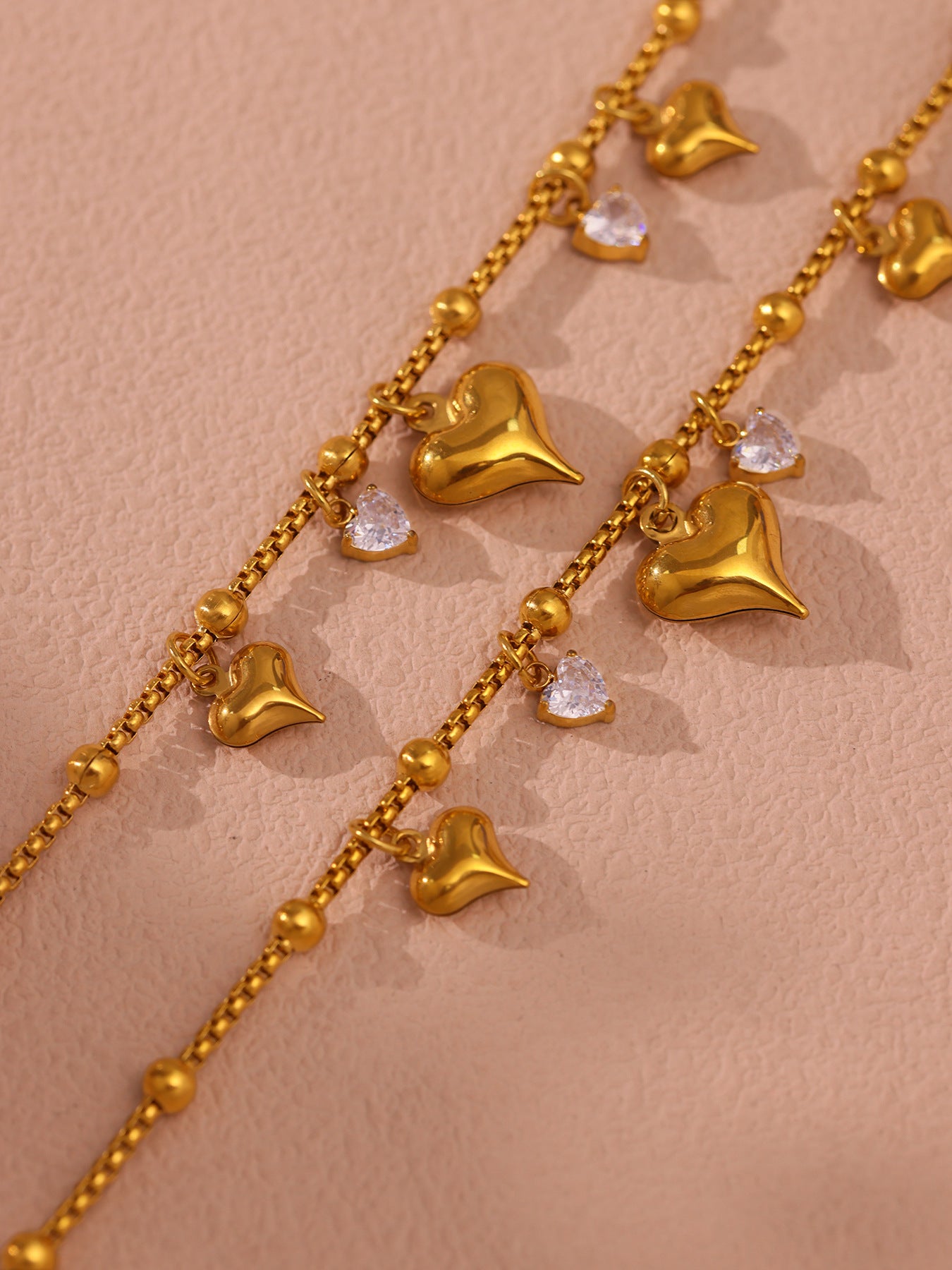 Planderful Bead Love Pendant Bracelet For Her 18K Gold