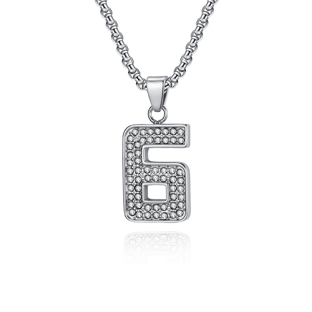 Stainless Steel Number Pendants — Chain Optional