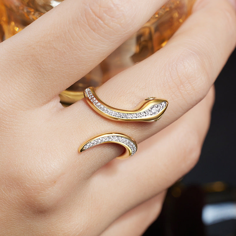 Planderful Spirit Snake Ring Green Eyed Zircon Elite Women