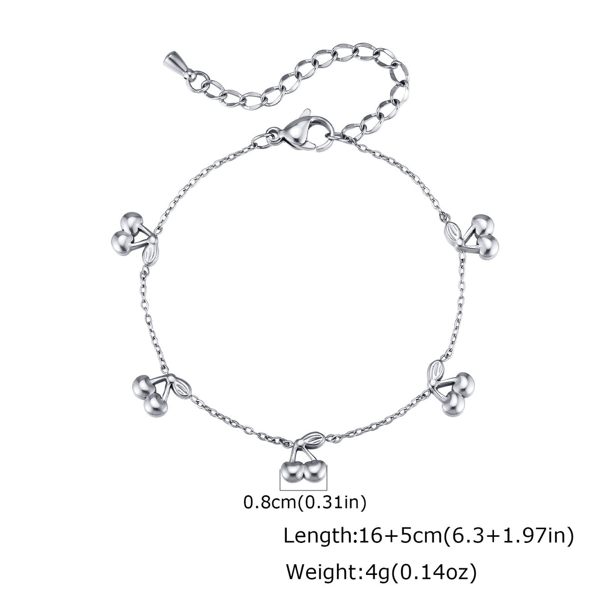 And Women Cherry Sweet Stainless Steel Bracelet
