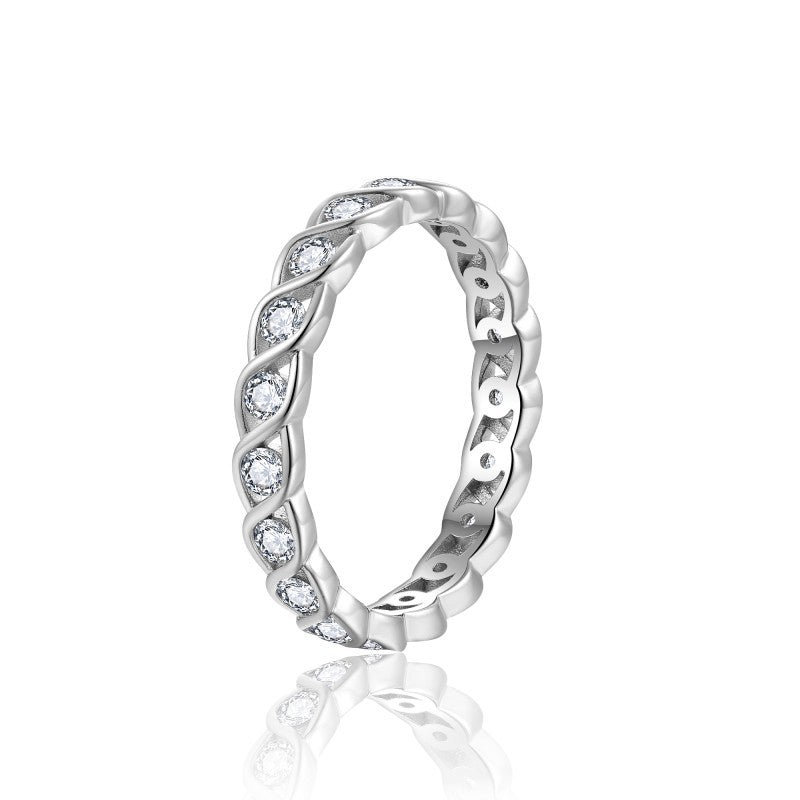 Summer Jewelry 925 Sterling Silver Moissanite Eternity Ring