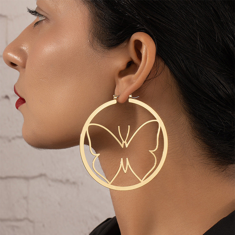 Exaggerated Metal Butterfly Earrings - Vienna Verve Collection