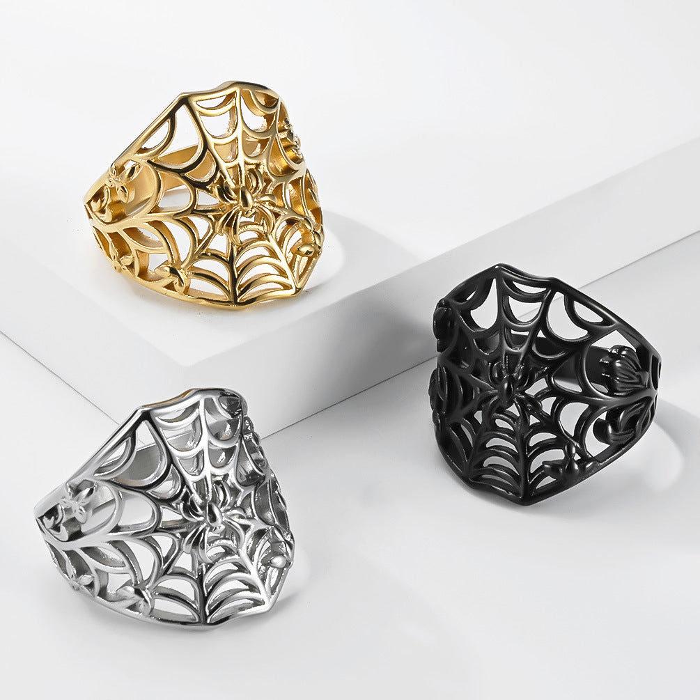 Punk Spider Stainless Steel Ring