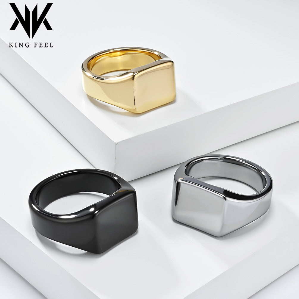 Minimalist Geometric Smooth Surface Tungsten Carbide Ring Men's Quality Tungsten Gold