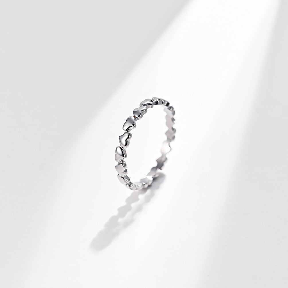 Planderful Stainless Steel Ring For Women Does Not Fade Durable Love Shape Jewelry