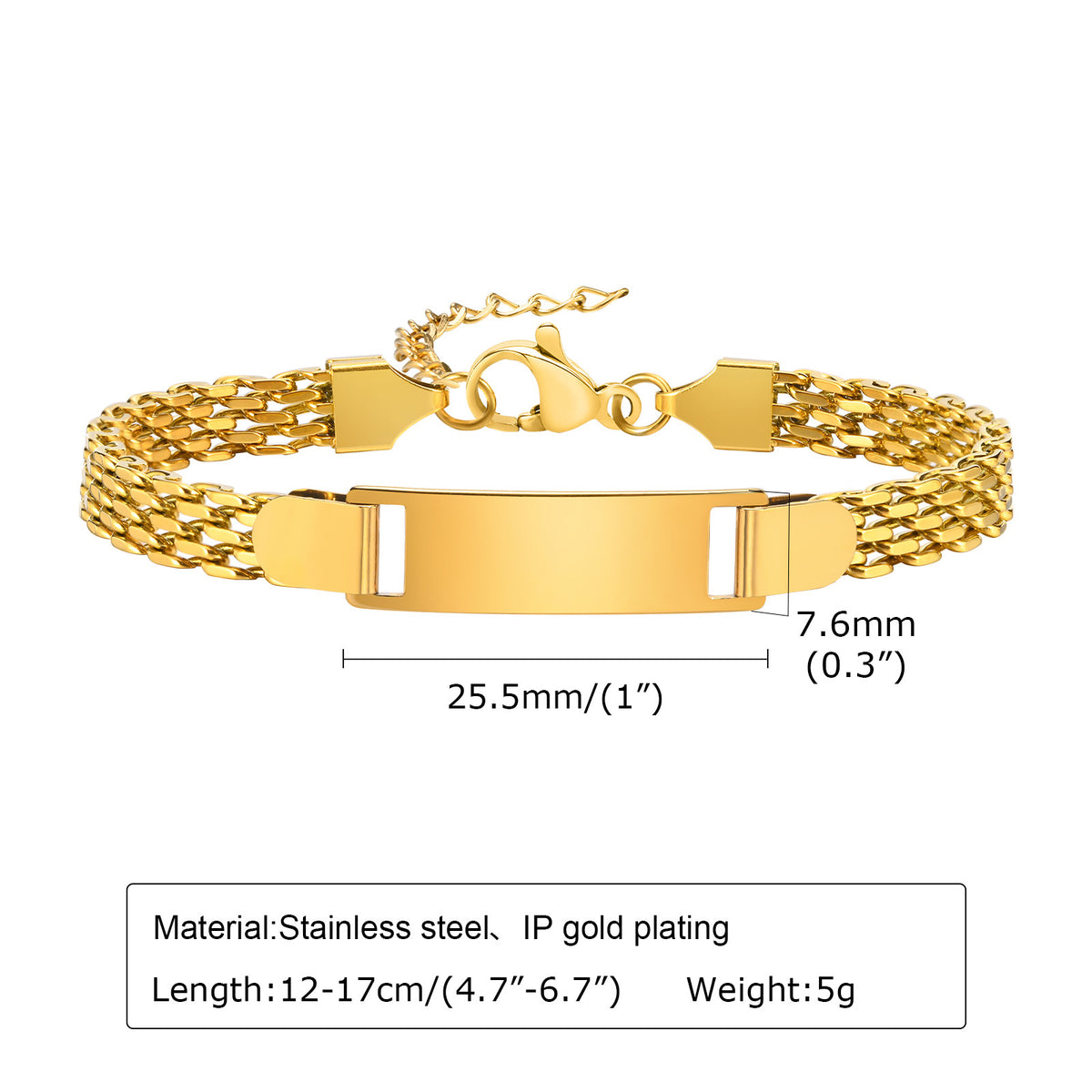 And Personalized Curved Brand Stainless Steel Bracelet Unisex