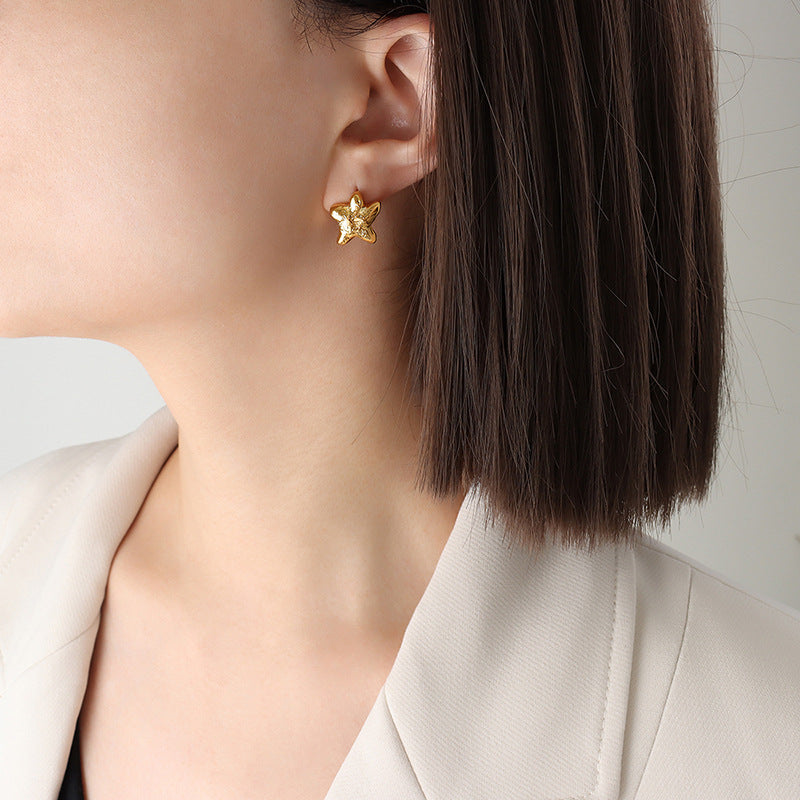 Starfish Earstuds in Korean Retro Style with Creative Design in Copper