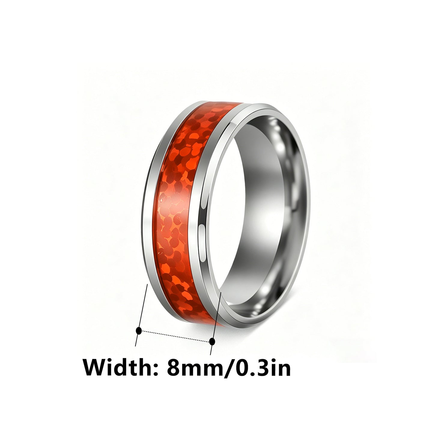 Planderful Opal Ring For Couples Unisex Stainless Steel Durable Jewelry With European Red And Blue Opal