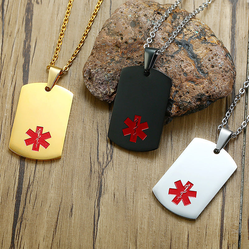New Arrivals Stainless Steel Medical Logo Pendant Tag for Men