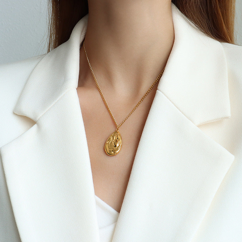 Golden Water Droplets Collarbone Necklace - Unique Industrial Style