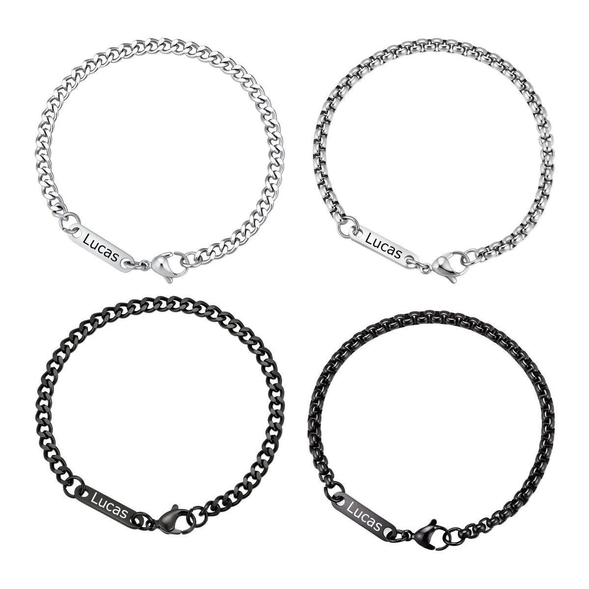 Street Leisure Simple Grinding Stainless Steel Bracelet for Men
