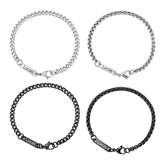 Street Leisure Simple Grinding Stainless Steel Bracelet for Men