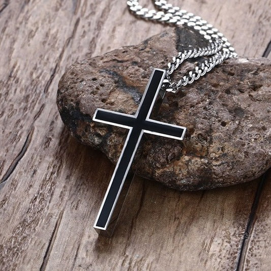 New Product Launch 45MM Stainless Steel Epoxy Cross Pendant