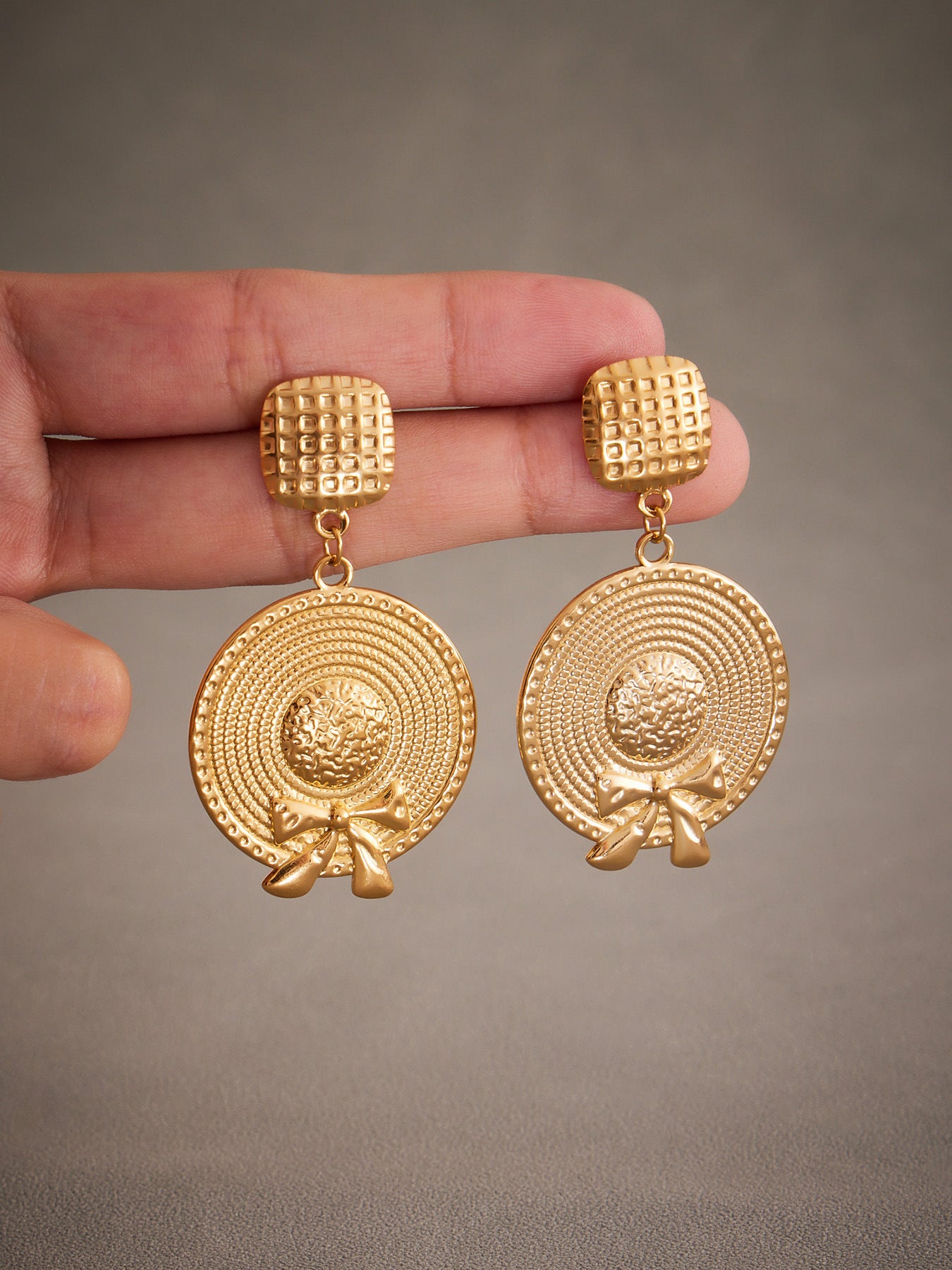 Planderful Eco Friendly Bow Top Hat Fringed Earrings