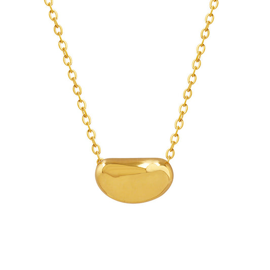 Luxe Gold Bean Collar Necklace - Hypoallergenic Titanium Steel Plated, European and American Design