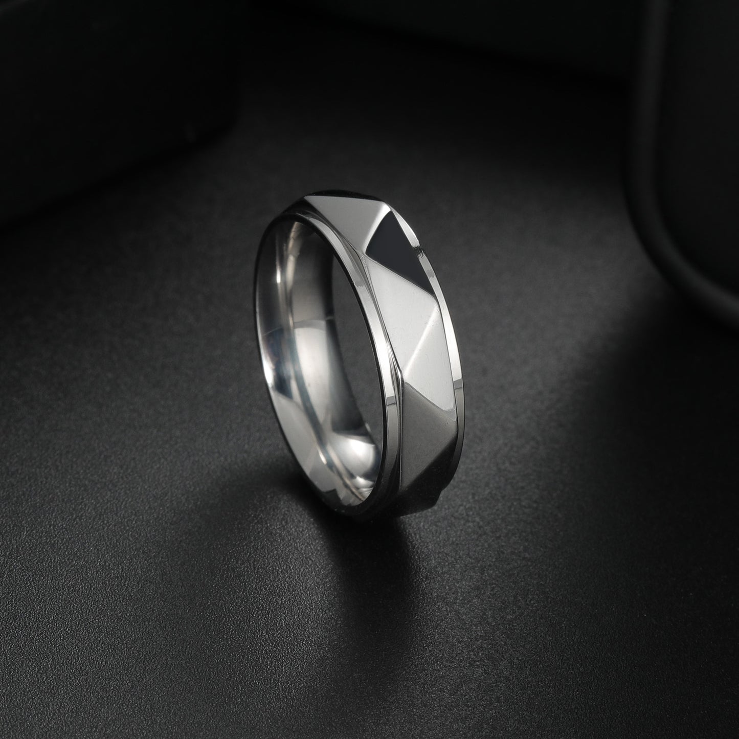 Planderful Everyday Genie Punk Ring 6mm Triangle Stainless Steel Unisex Jewelry For Men And Women