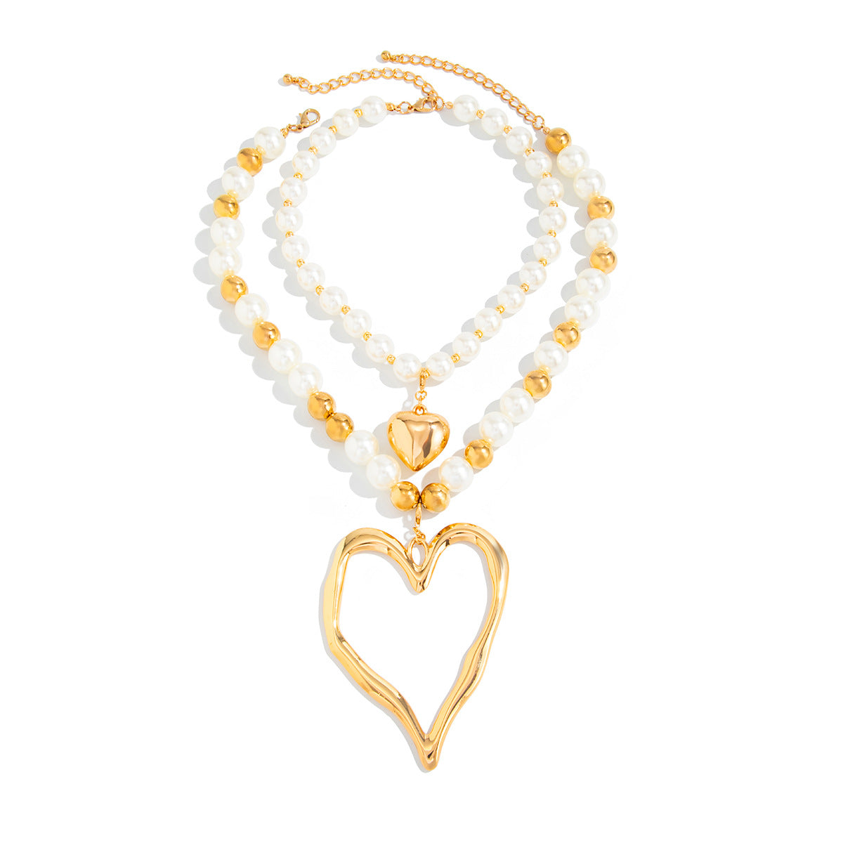 Lava Heart Pearl Bead Necklace Collection