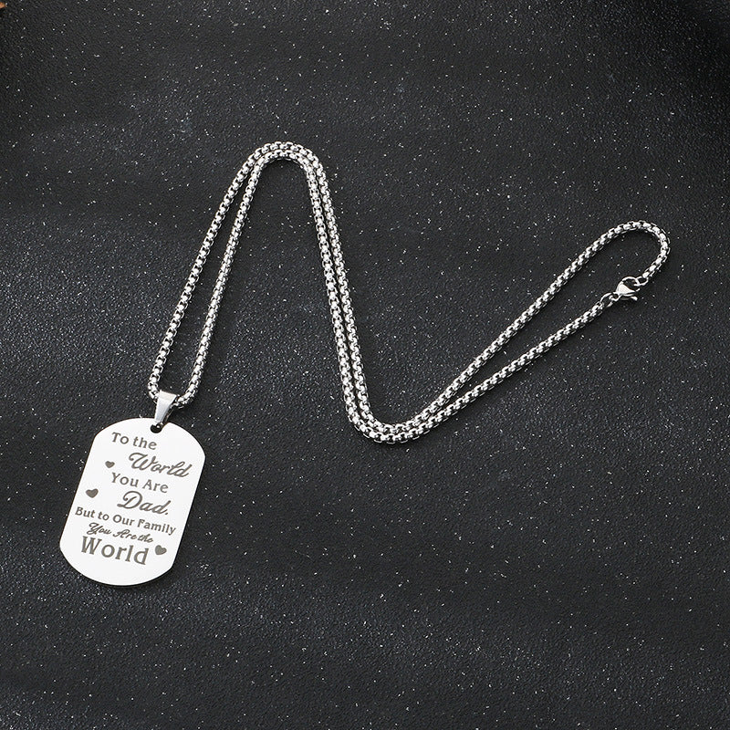 Planderful Titanium Steel Military Pendant Engraved For Dad