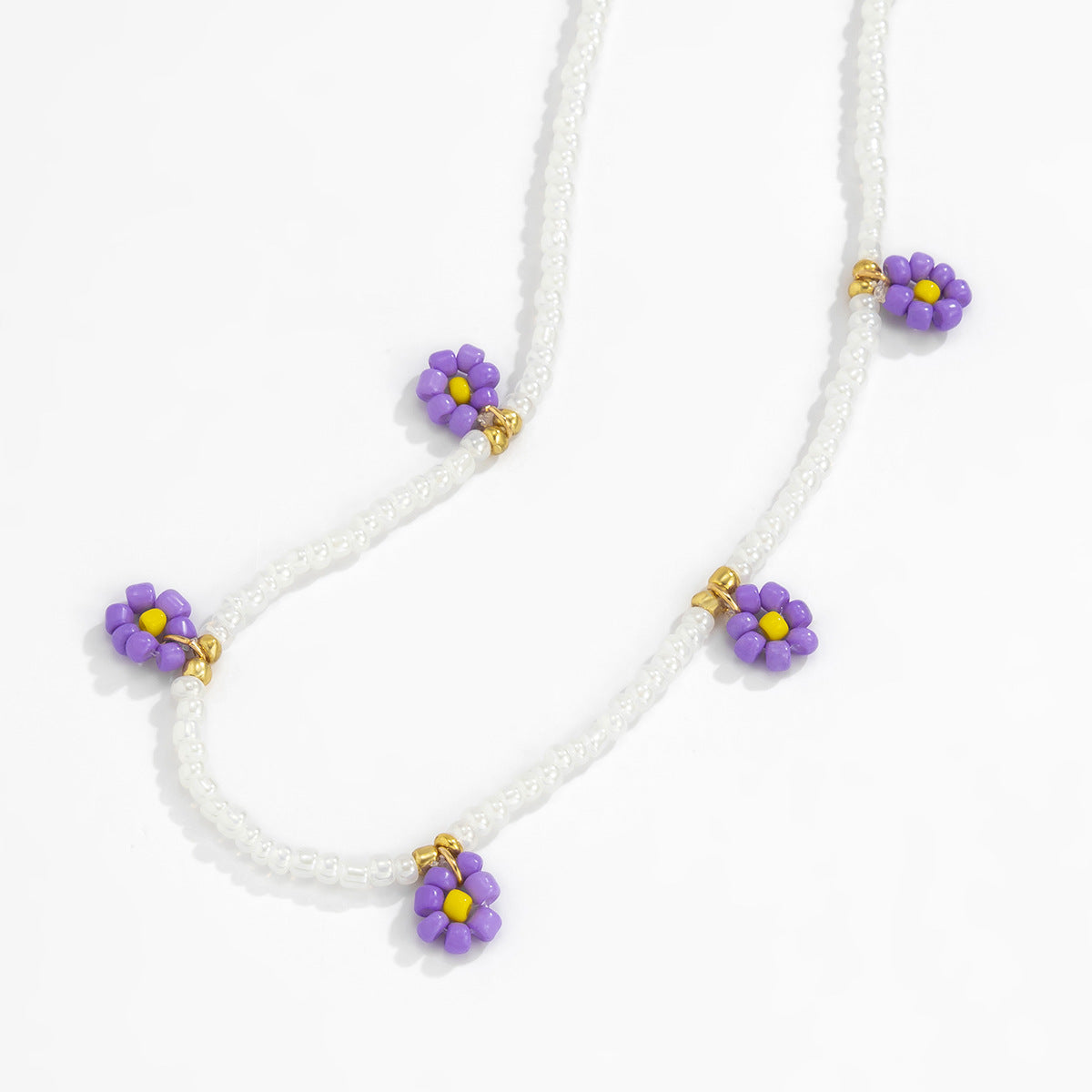 Planderful Vienna Verve Daisy Fringe Collarbone Necklace For Women Elegant Holiday Style
