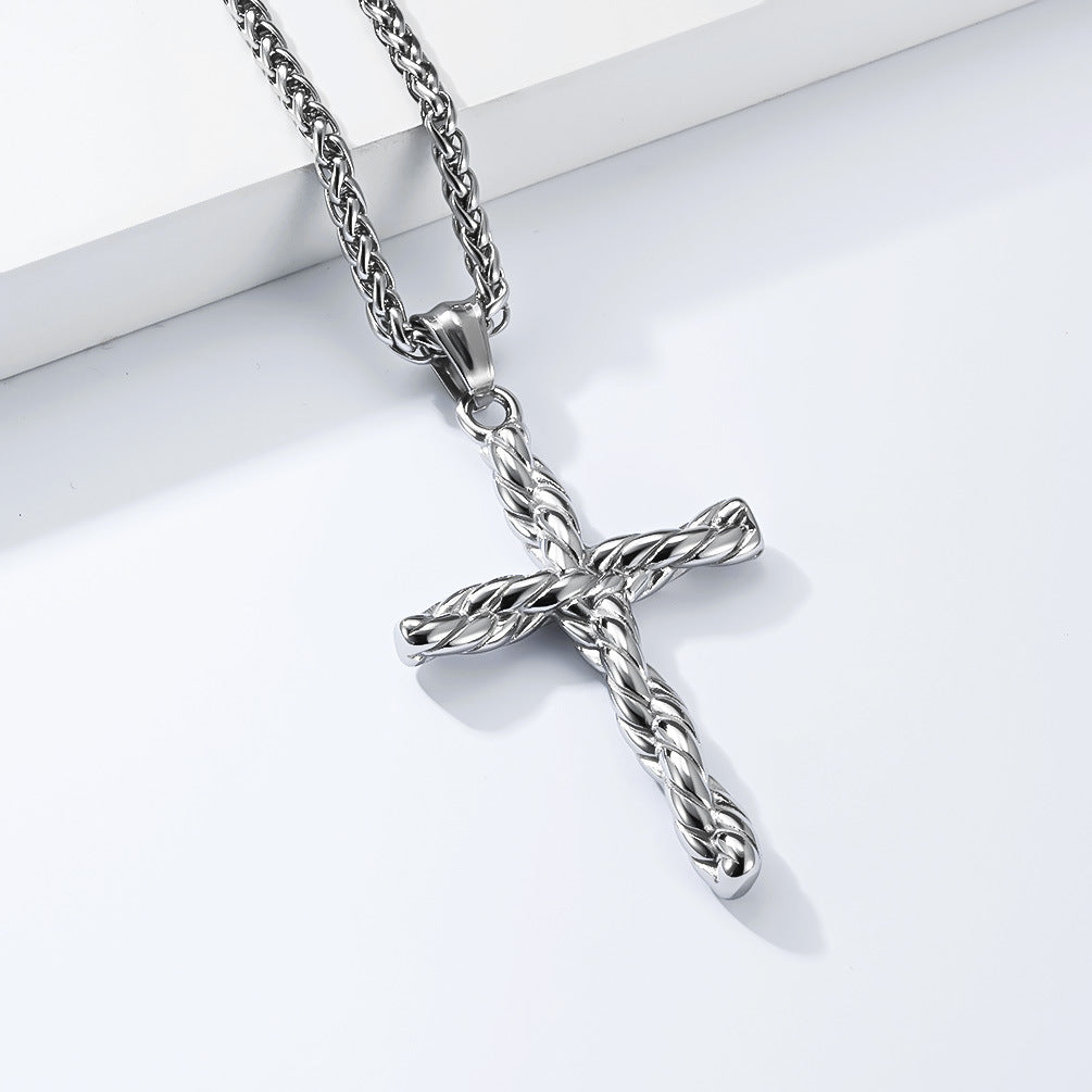 Steel Necklace – Vintage Cross Pendant for Everyday Style
