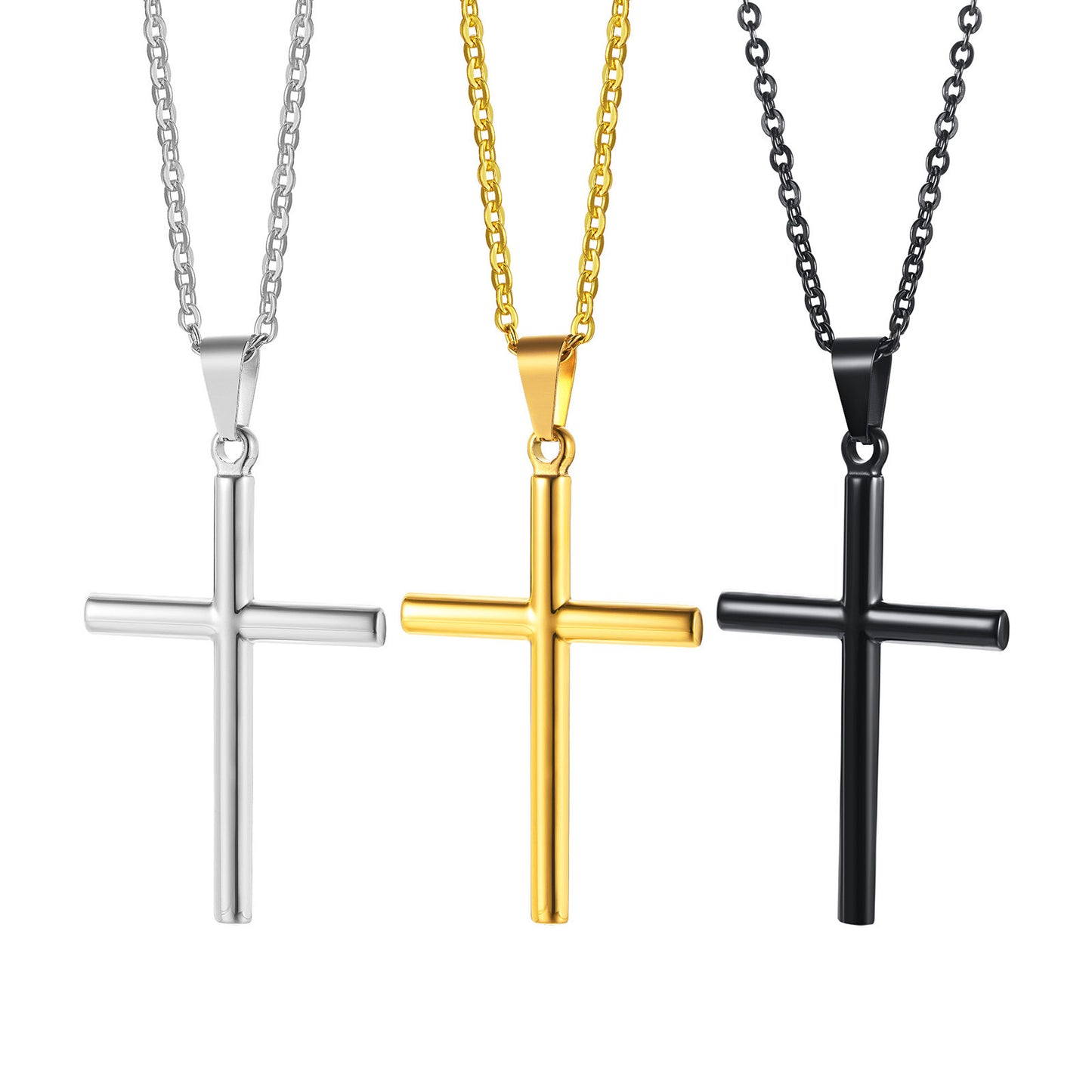Foreign Trade Accessories Stainless Steel Round Cross Pendant