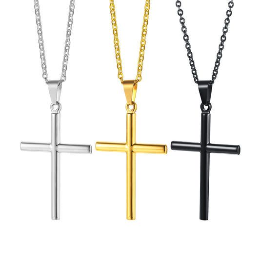 Foreign Trade Accessories Stainless Steel Round Cross Pendant