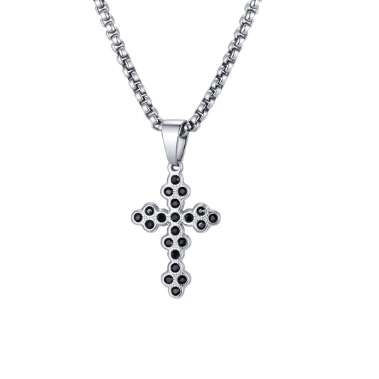 Stainless Steel Zircon Cross Neutral Wind Stacked Wearing Exquisite Gothic Street Holiday Necklace