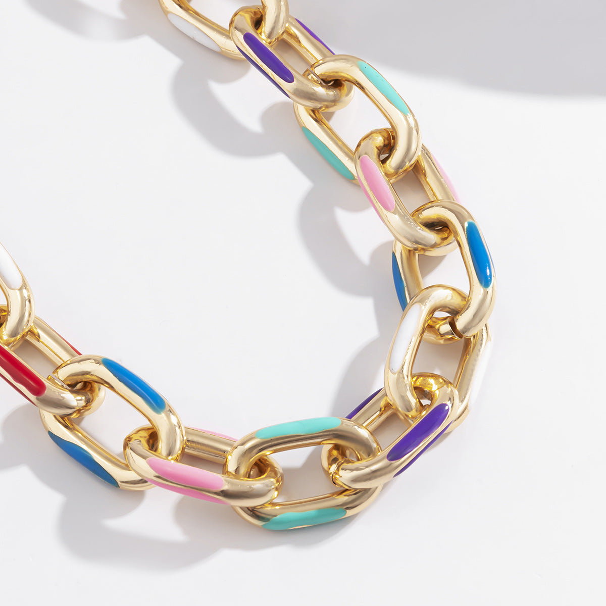 Planderful Vienna Verve Color Cross Chain Necklace For Women Creative Geometric Statement Jewelry