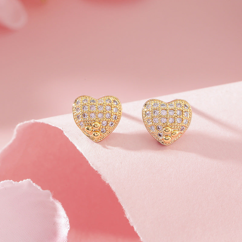 Zircon Love Stud Earrings - Vienna Verve Collection
