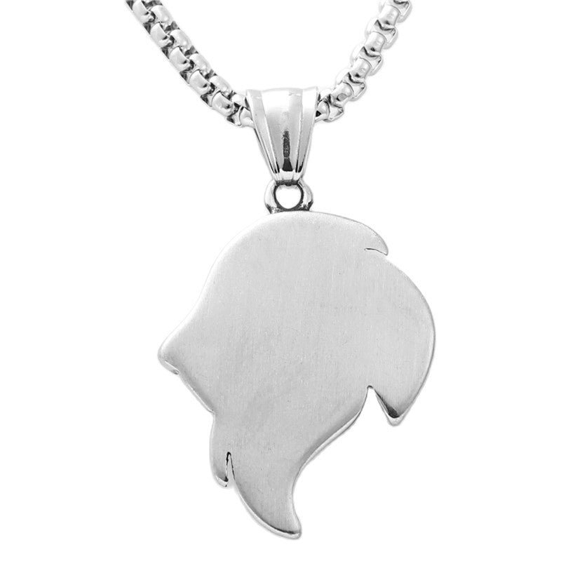 Personalized Titanium Steel Lion Head Pendant Necklace - Retro Punk Style for Men