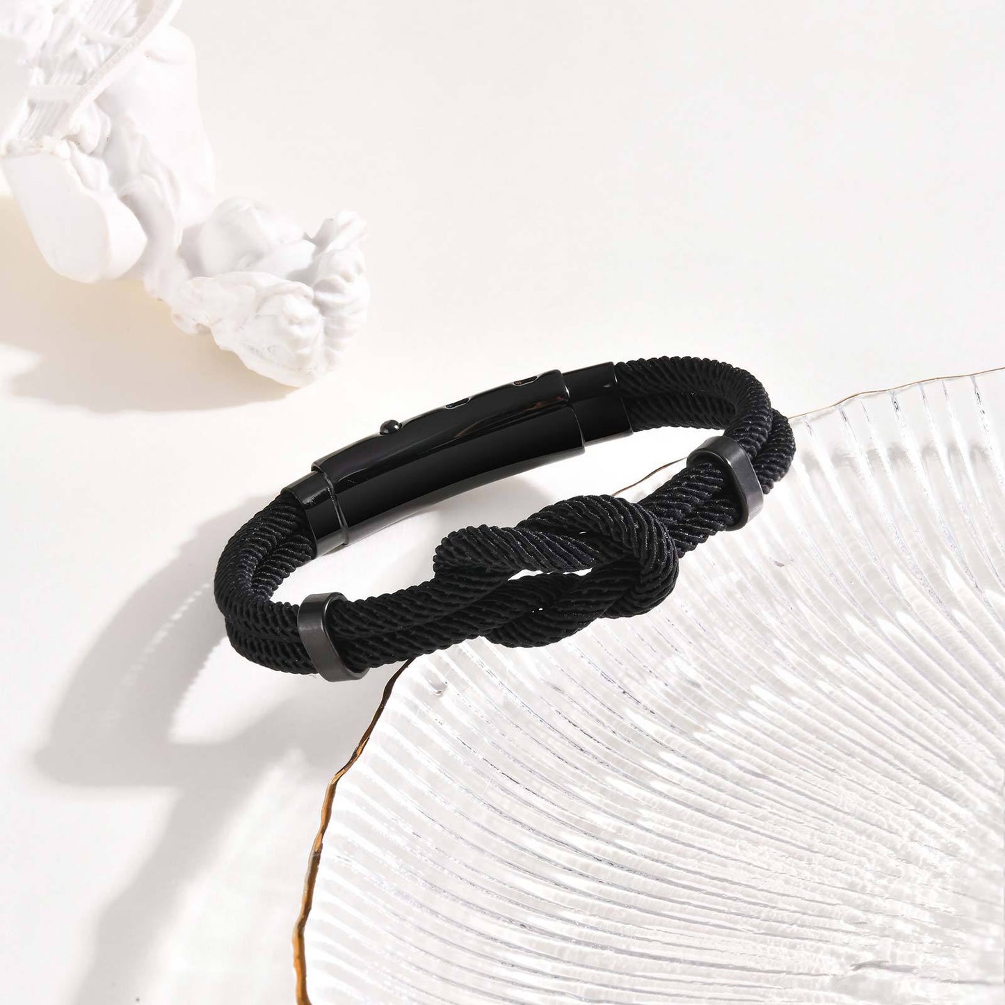 Planderful Infinity Knot Stainless Steel Mens Bracelet