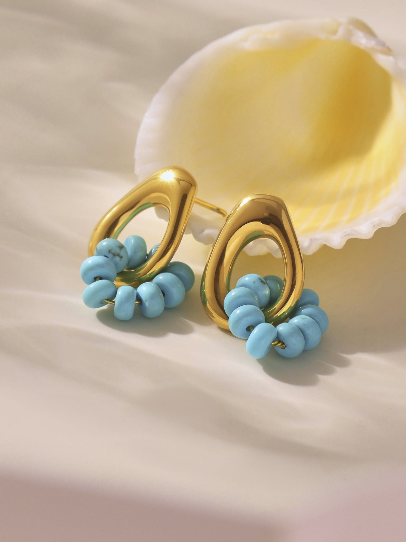 Planderful Turquoise Earrings Durable Stainless Steel Women