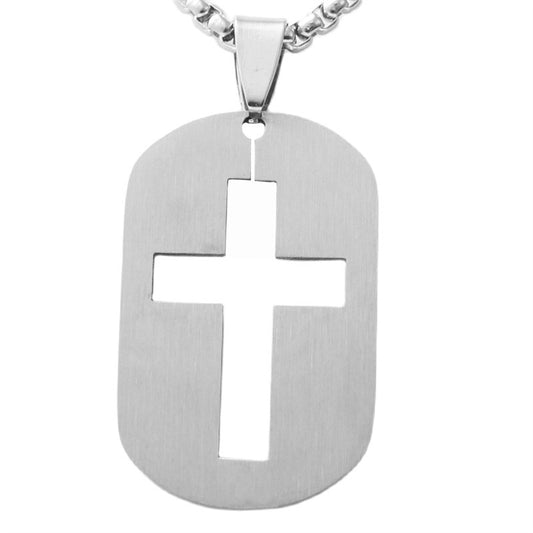 Personalized Retro Titanium Steel Cross Pendant Necklace for Trendy Men
