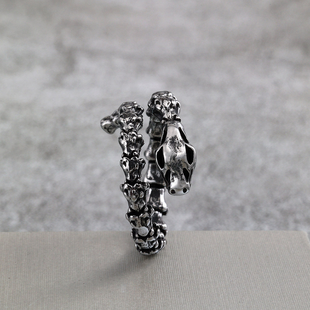 Vintage Viking Snake Stainless Steel Men's Ring