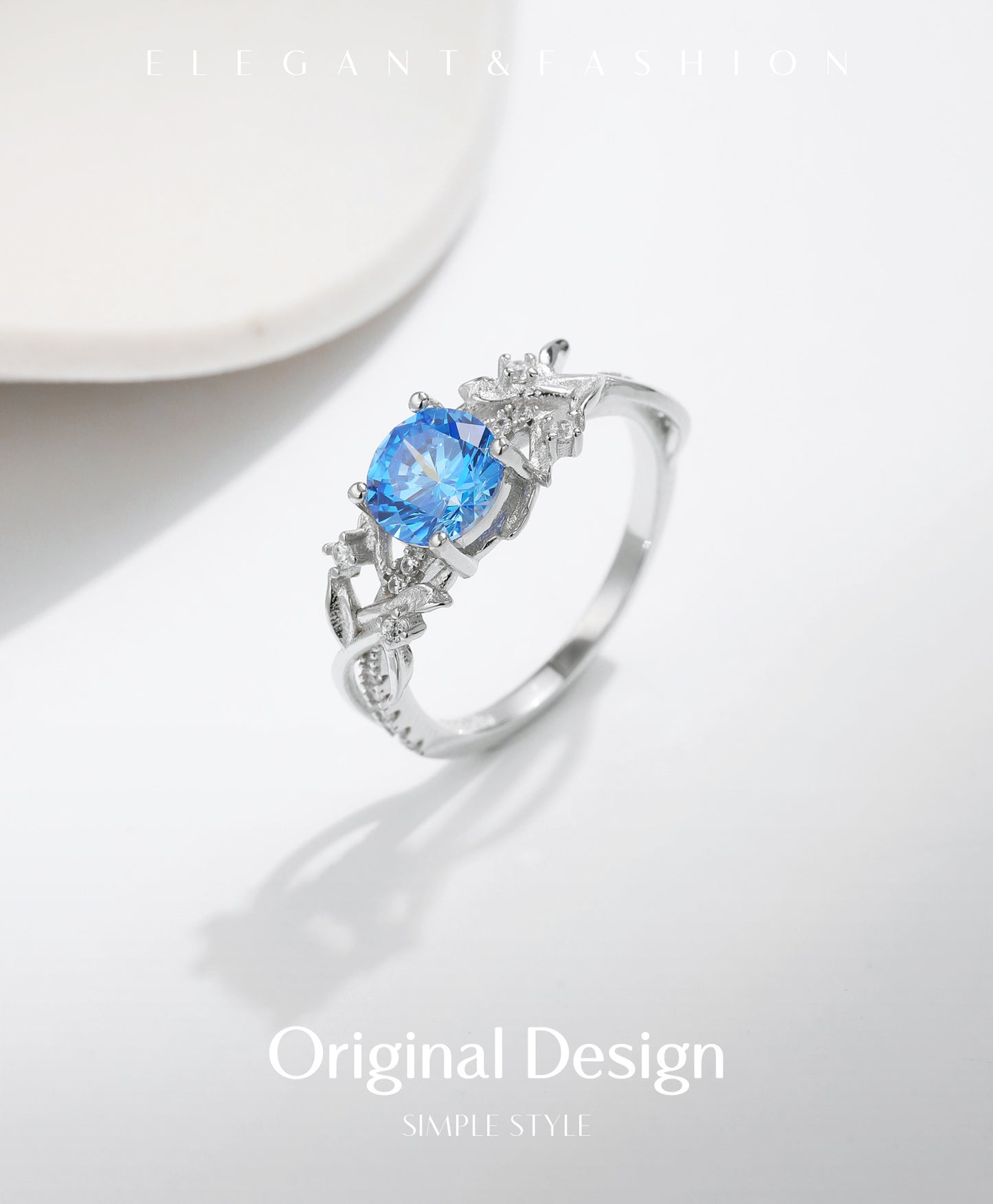 Planderful Gala Fireworks Ring – Elegant Zircon Mori Leaf Design