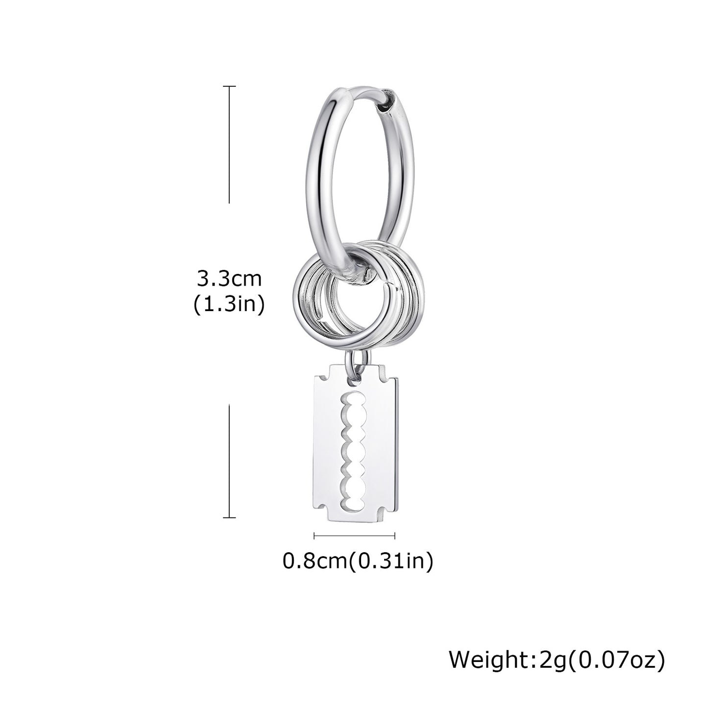 Planderful Stainless Steel Mens Earrings Personalized