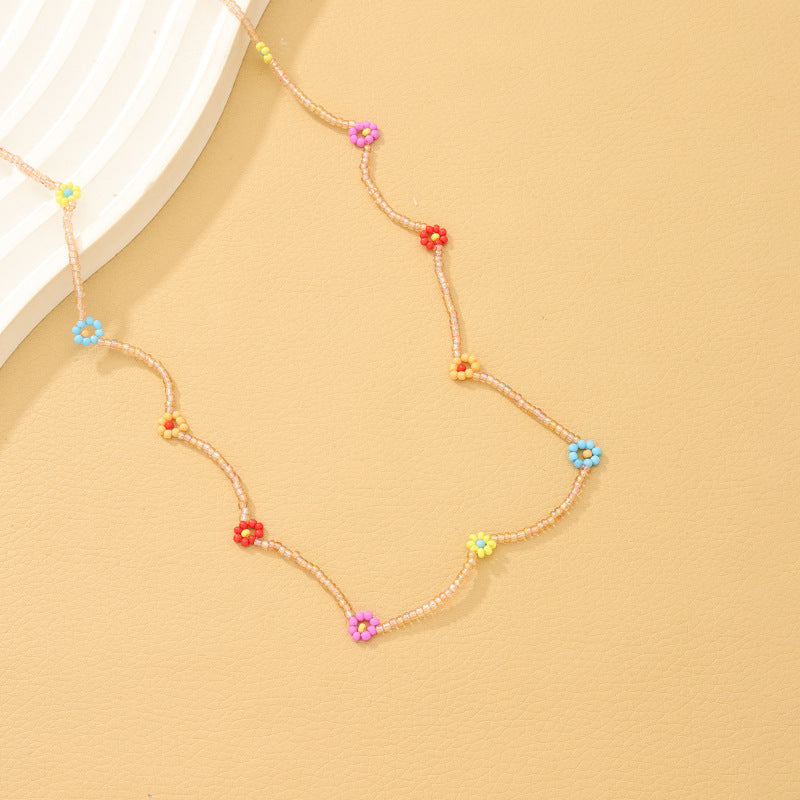 Colorful Floral Beaded Necklace - Vienna Verve Collection