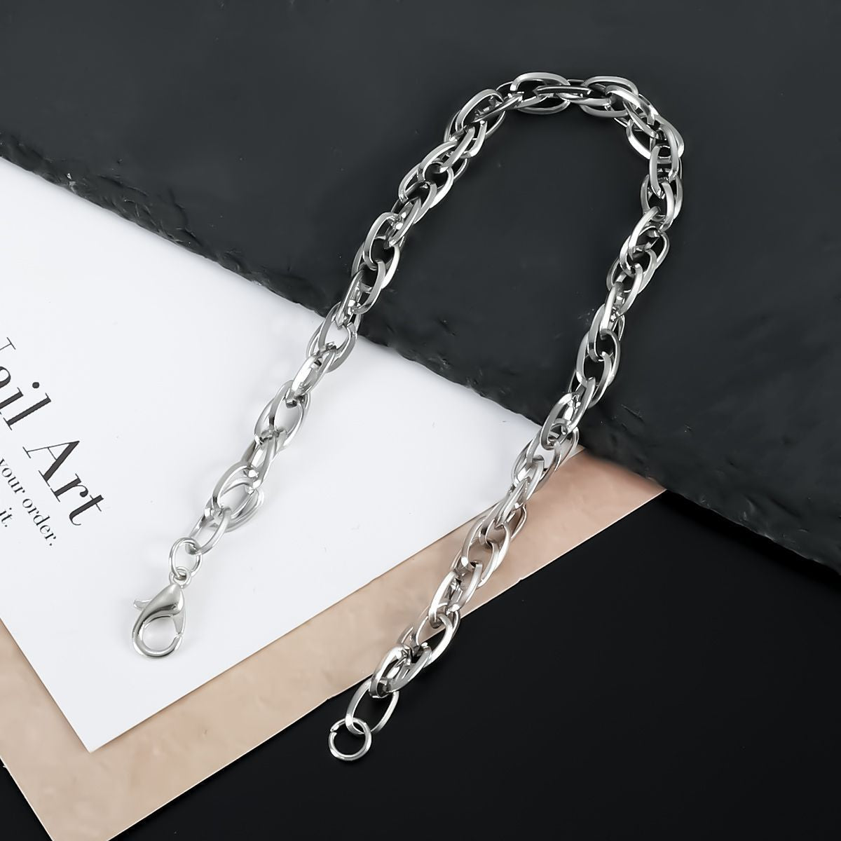 Planderful Jewelry Triangle Cross Weave Bracelet Two Piece Titanium Steel Set For Modern Hands