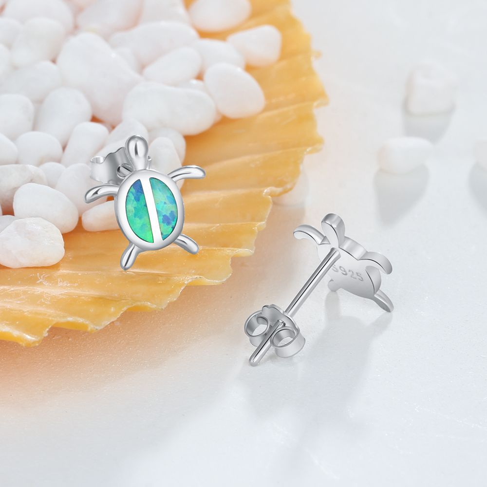 Planderful Jewelry Opal Sterling Silver Stud Earrings Everyday Genie Collection Timeless Elegance