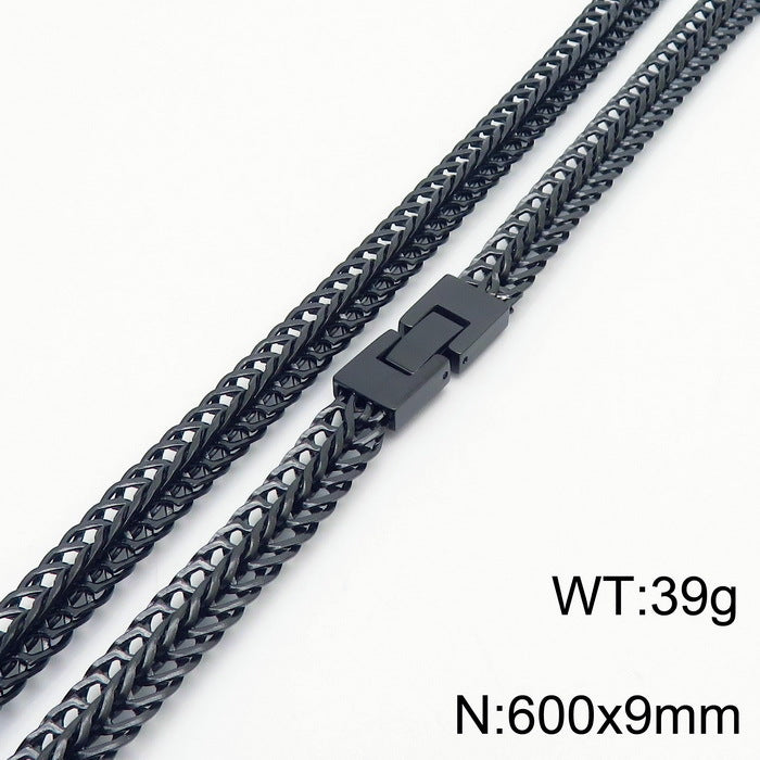 Tide Brand Keel Snake Bone Chain Hiphop Rock Cool 9mm Buckle Sweater Chain Necklace