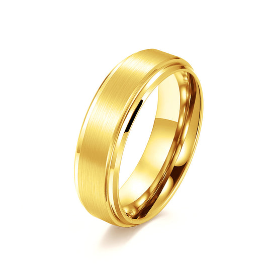 Planderful Tungsten Ring Gold Plated Unisex Minimal Band For Couples Mens Womens Jewelry