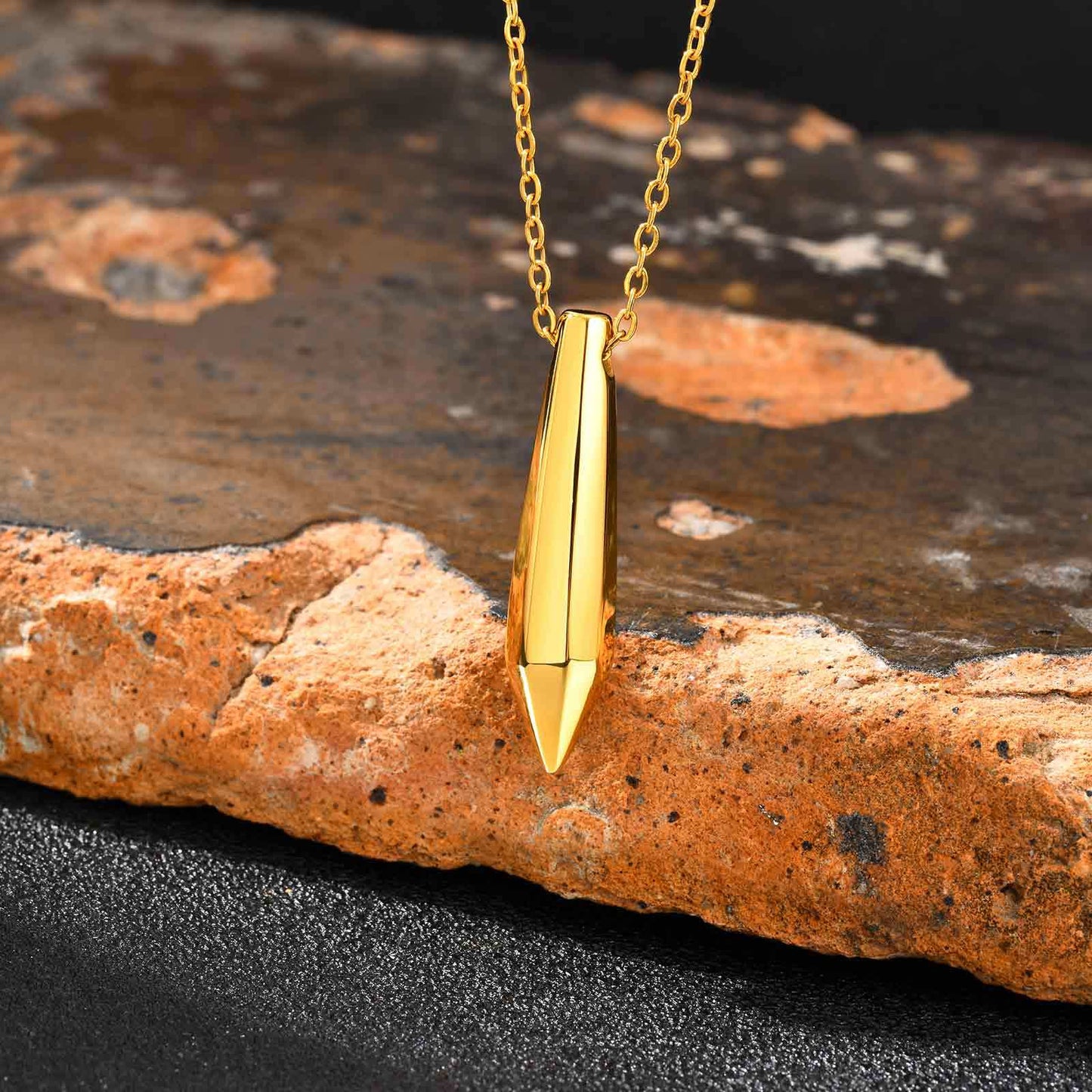 Planderful Mens Stainless Steel Droplet Necklace Trend