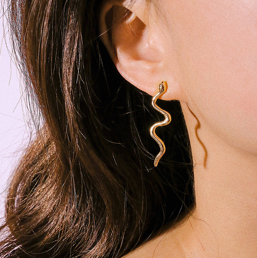 Snake Shaped Geometric Earrings for Stylish Women from Vienna Verve Collection