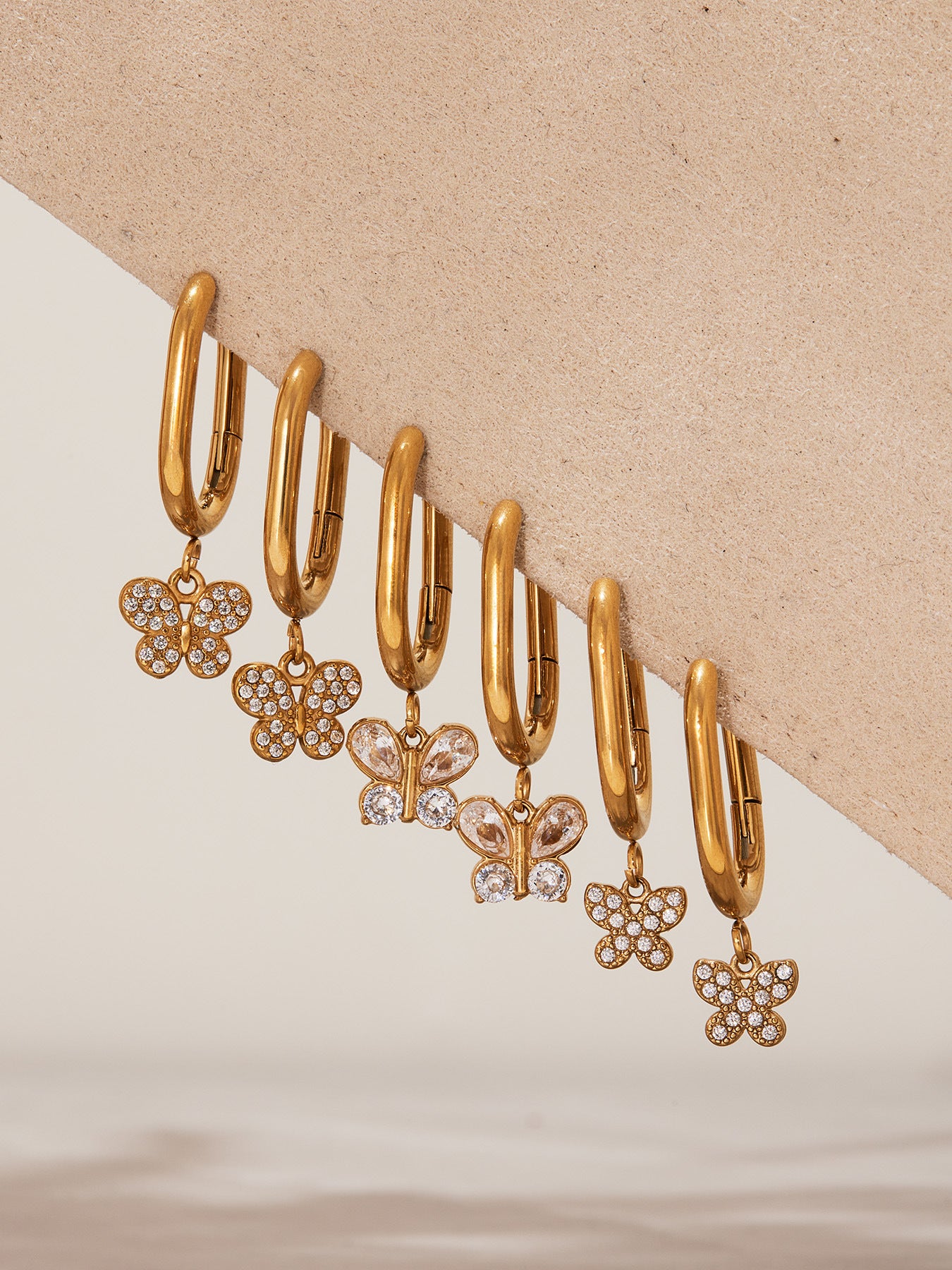 Planderful Zircon Earrings Butterfly Pendant For Fairy Fans